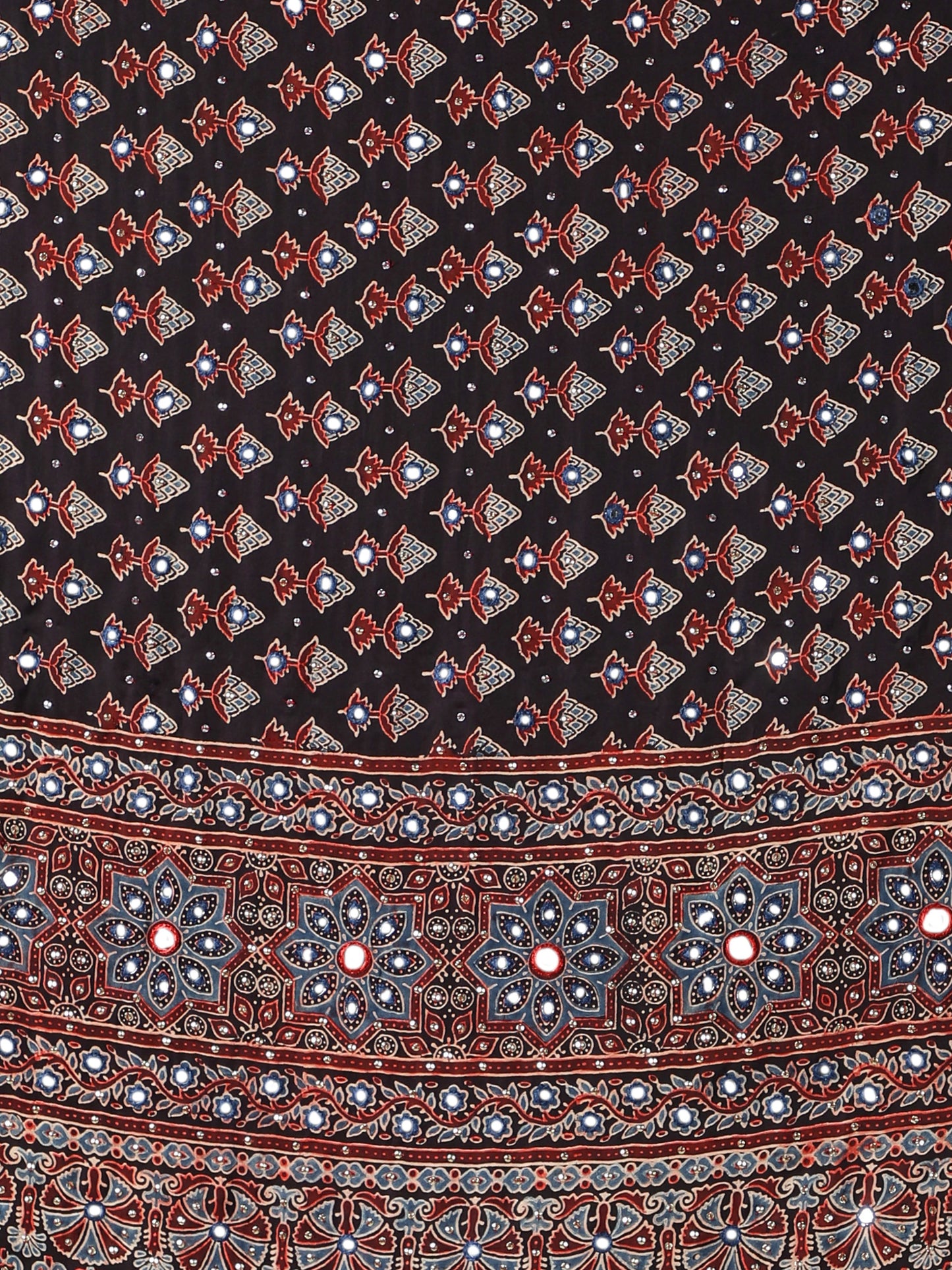 Midnight Black Boota Ajrakh Dupatta