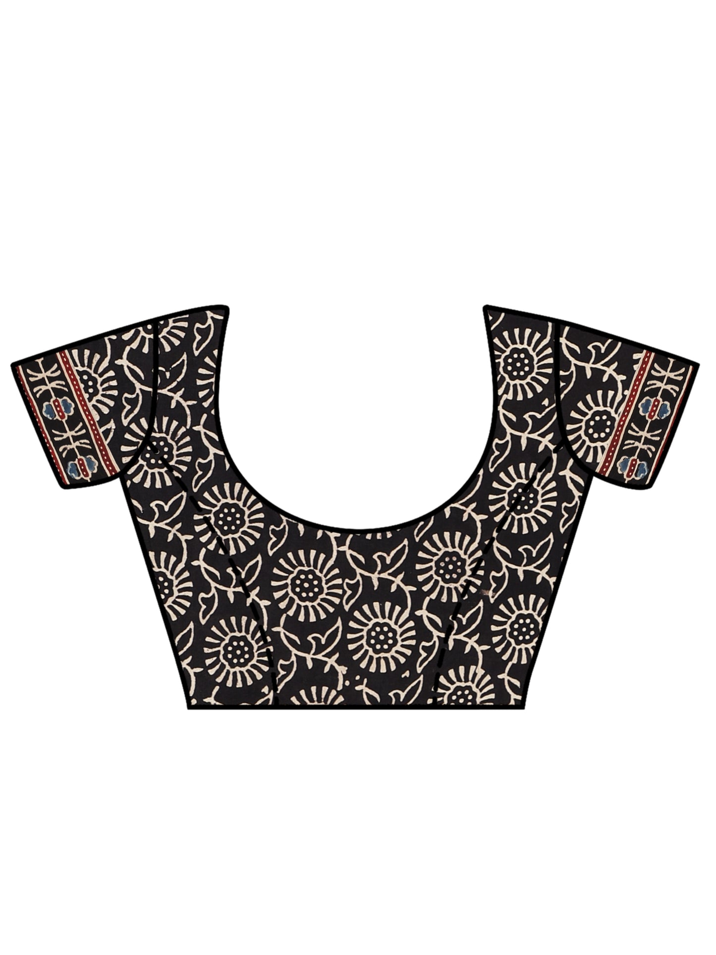 Smoke Black Star Ajrakh Saree