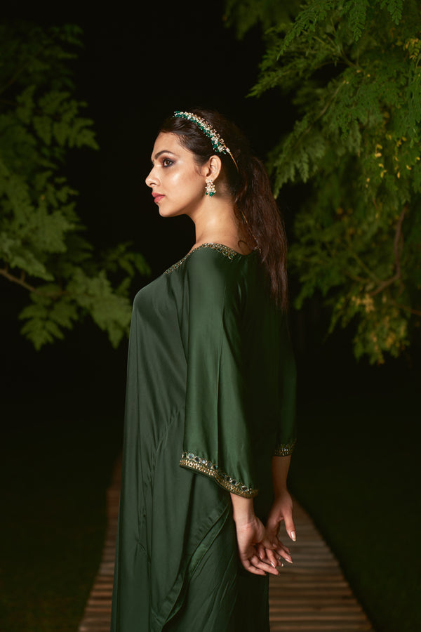 Green Embroidered kaftan