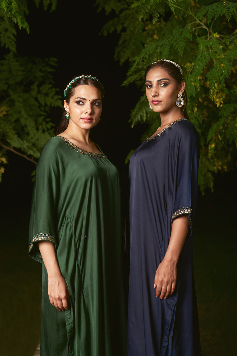 Green Embroidered kaftan