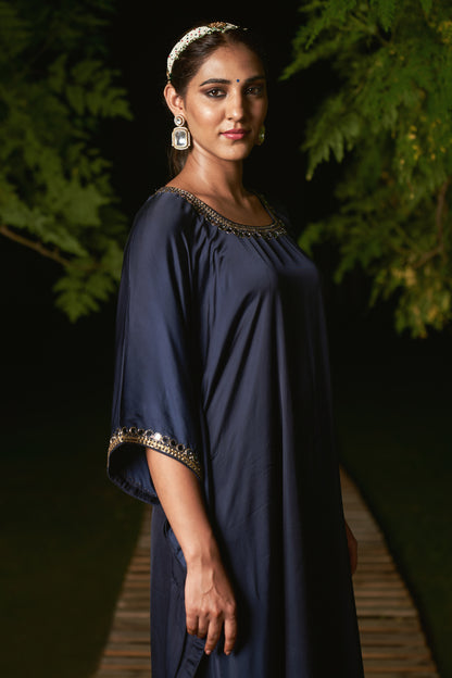 BLUE EMBROIDERED KAFTAN