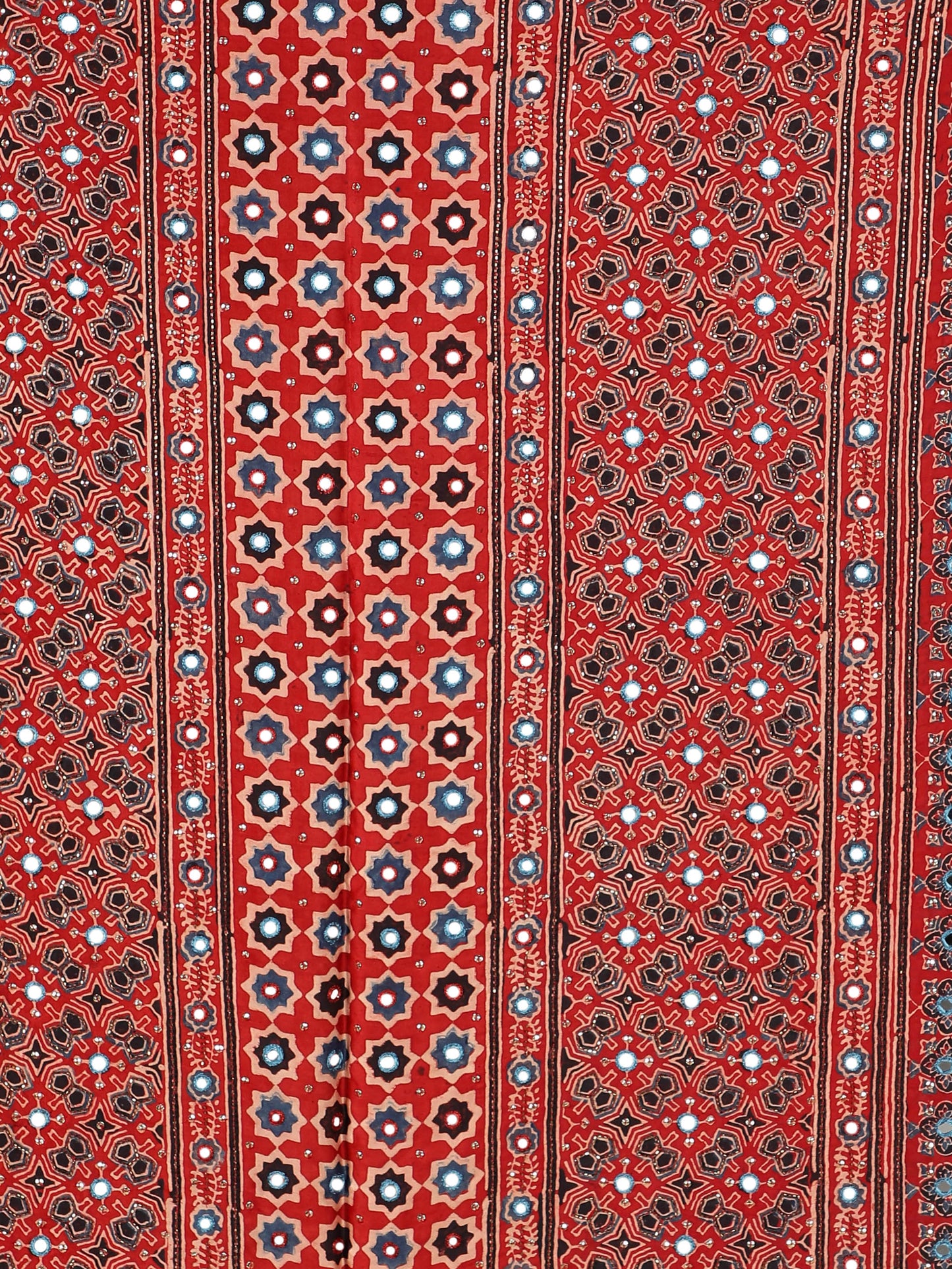 Rustic Red Star Ajrakh Saree