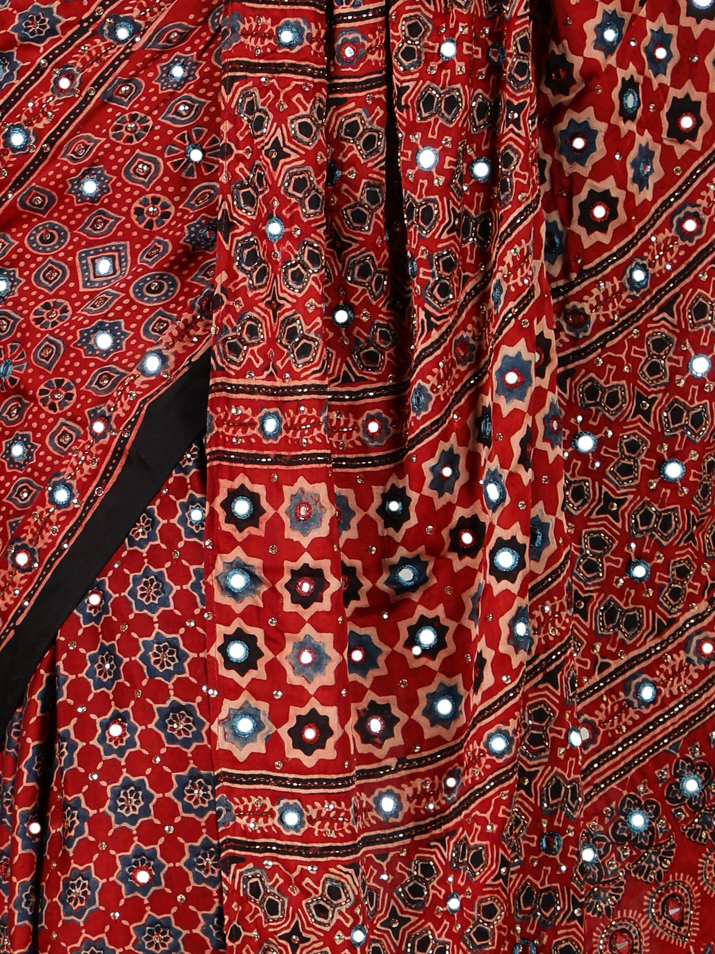 Rustic Red Star Ajrakh Saree