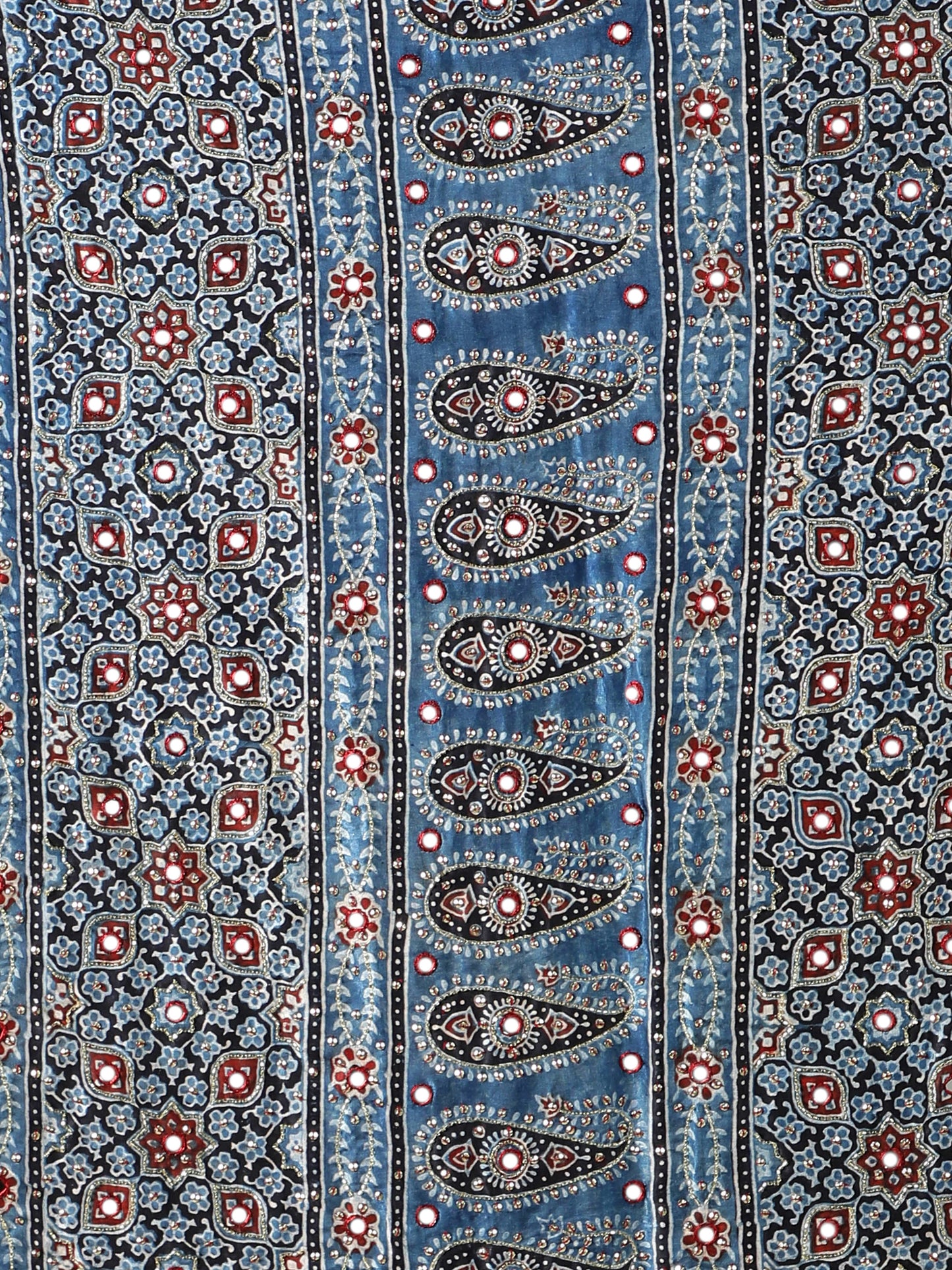 Cobalt Blue And Black Ajrakh Saree