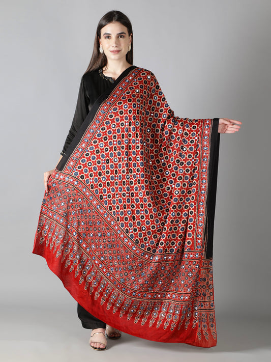 Rustic Red Ajrakh Dupatta