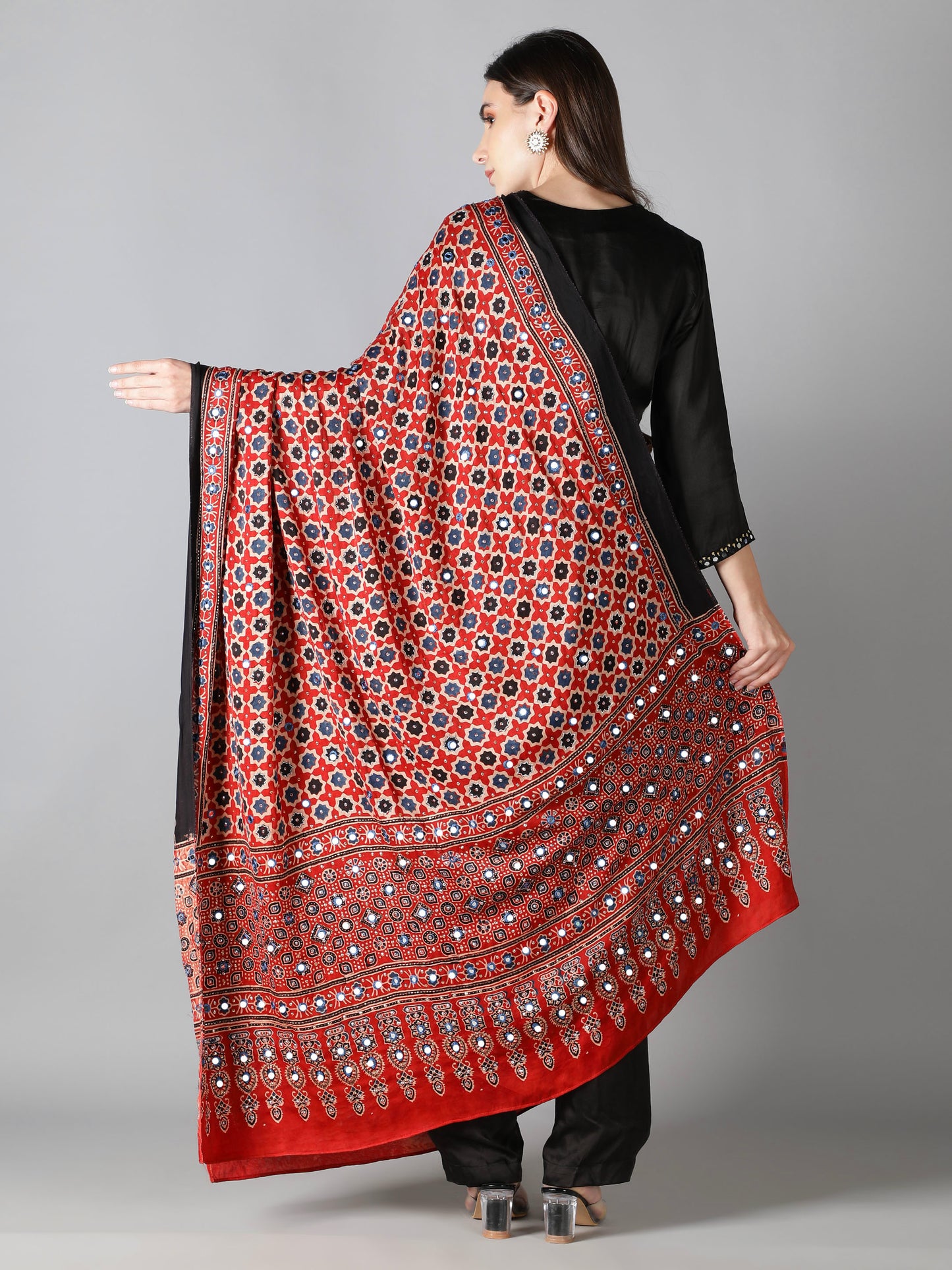 Rustic Red Ajrakh Dupatta