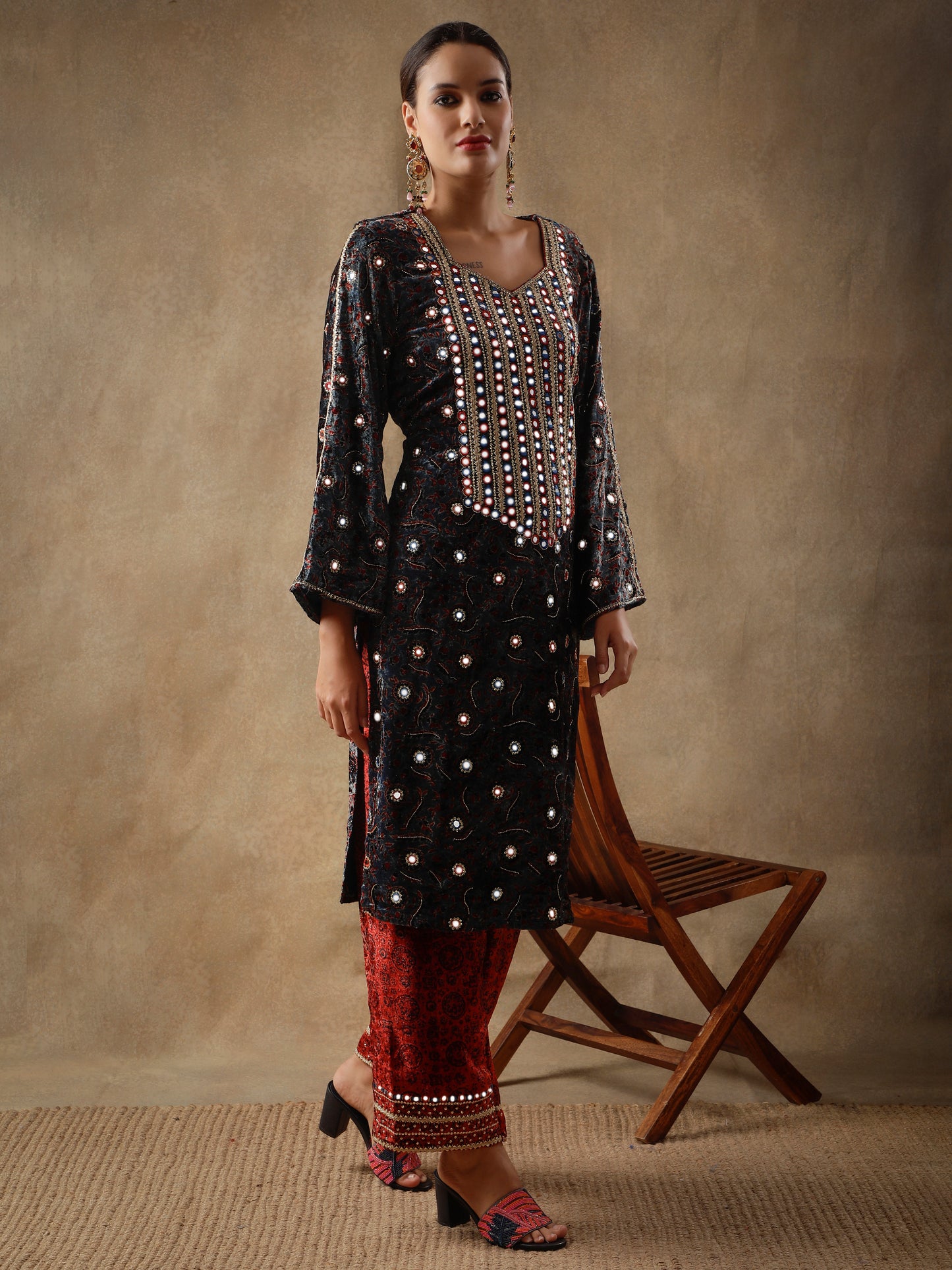 Sapphire Blue Sweetheart Neckline Suit