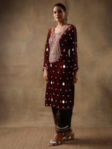 Ruby Red Oval Yoke Suit