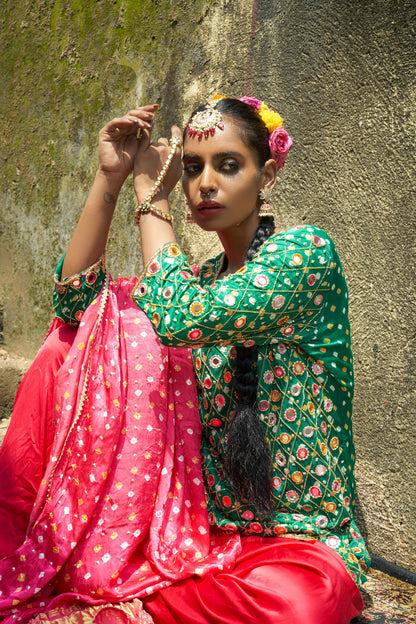 Green Jaal Kurta Set