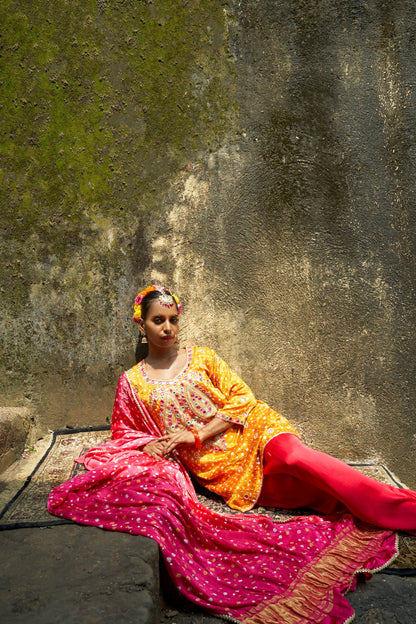 Yellow Paisley Kurta Set