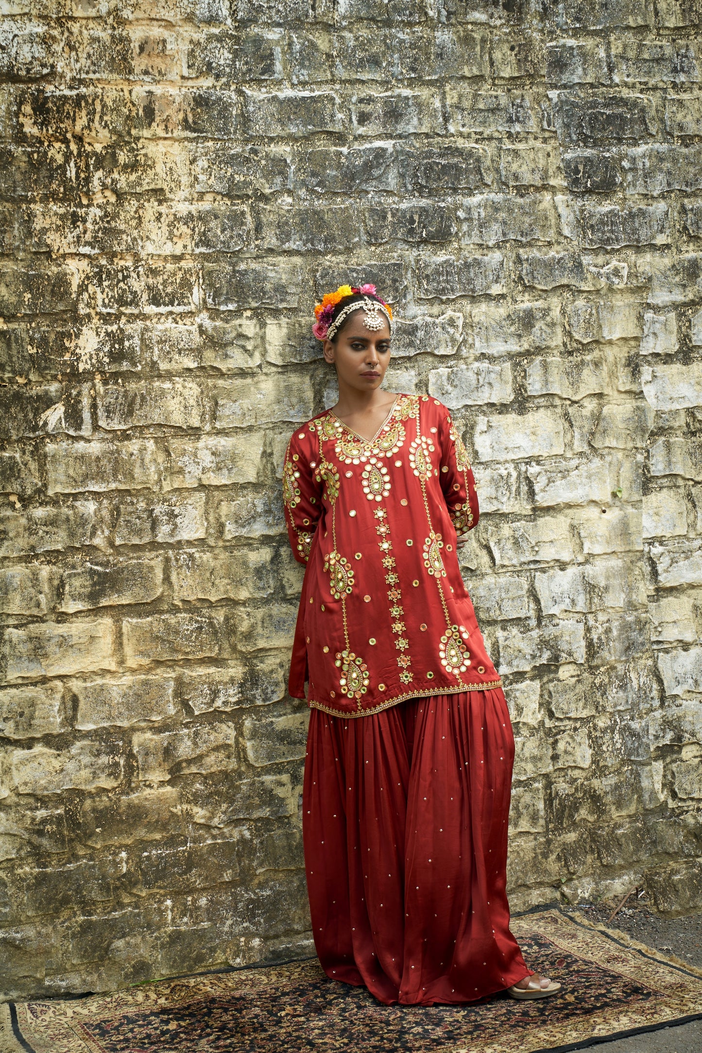 Rust Paisley Sharara