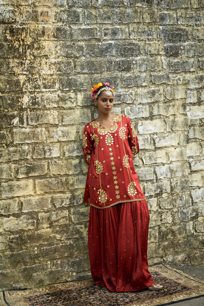 Rust Paisley Sharara