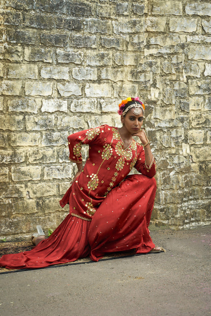 Rust Paisley Sharara