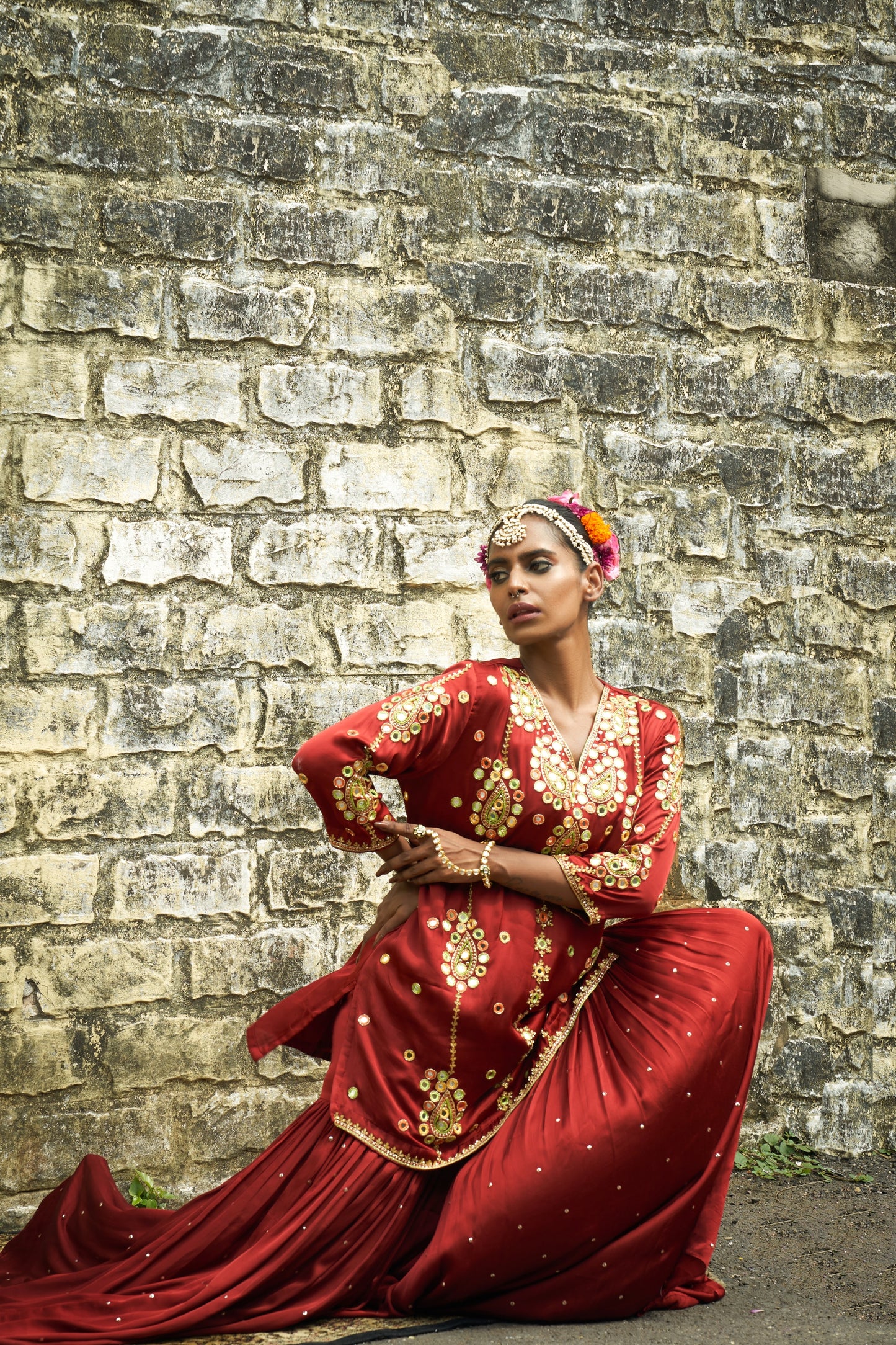 Rust Paisley Sharara