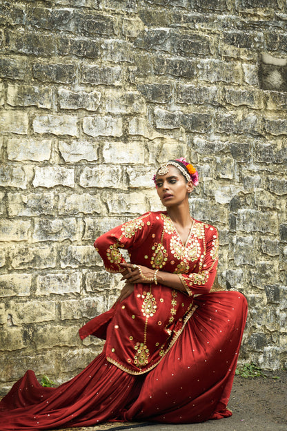 Rust Paisley Sharara