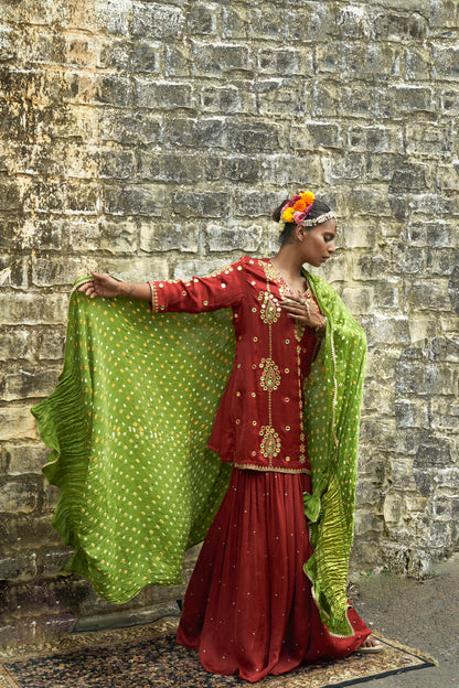 Rust Paisley Sharara