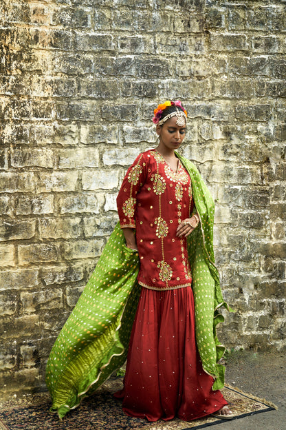 Rust Paisley Sharara