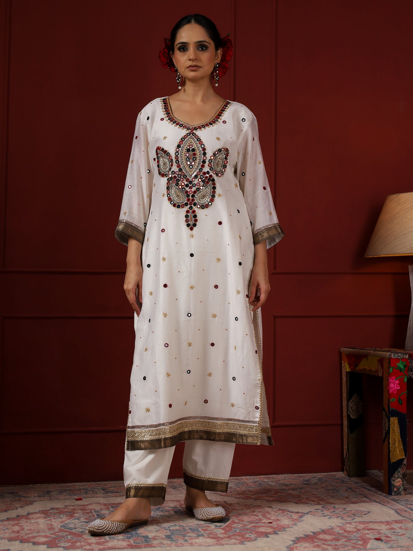 White and Black Small Paisley