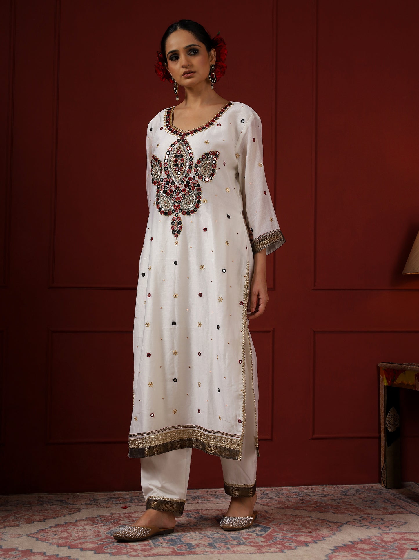 White and Black Small Paisley