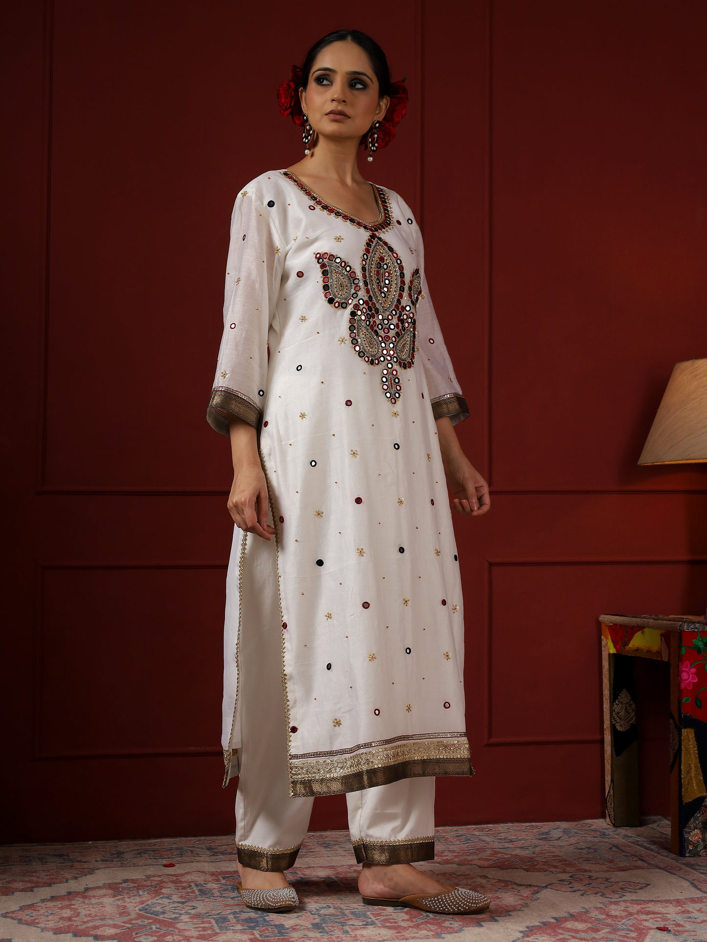 White and Black Small Paisley