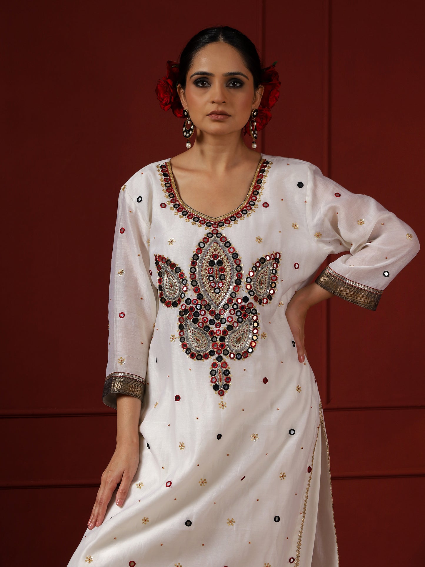 White and Black Small Paisley