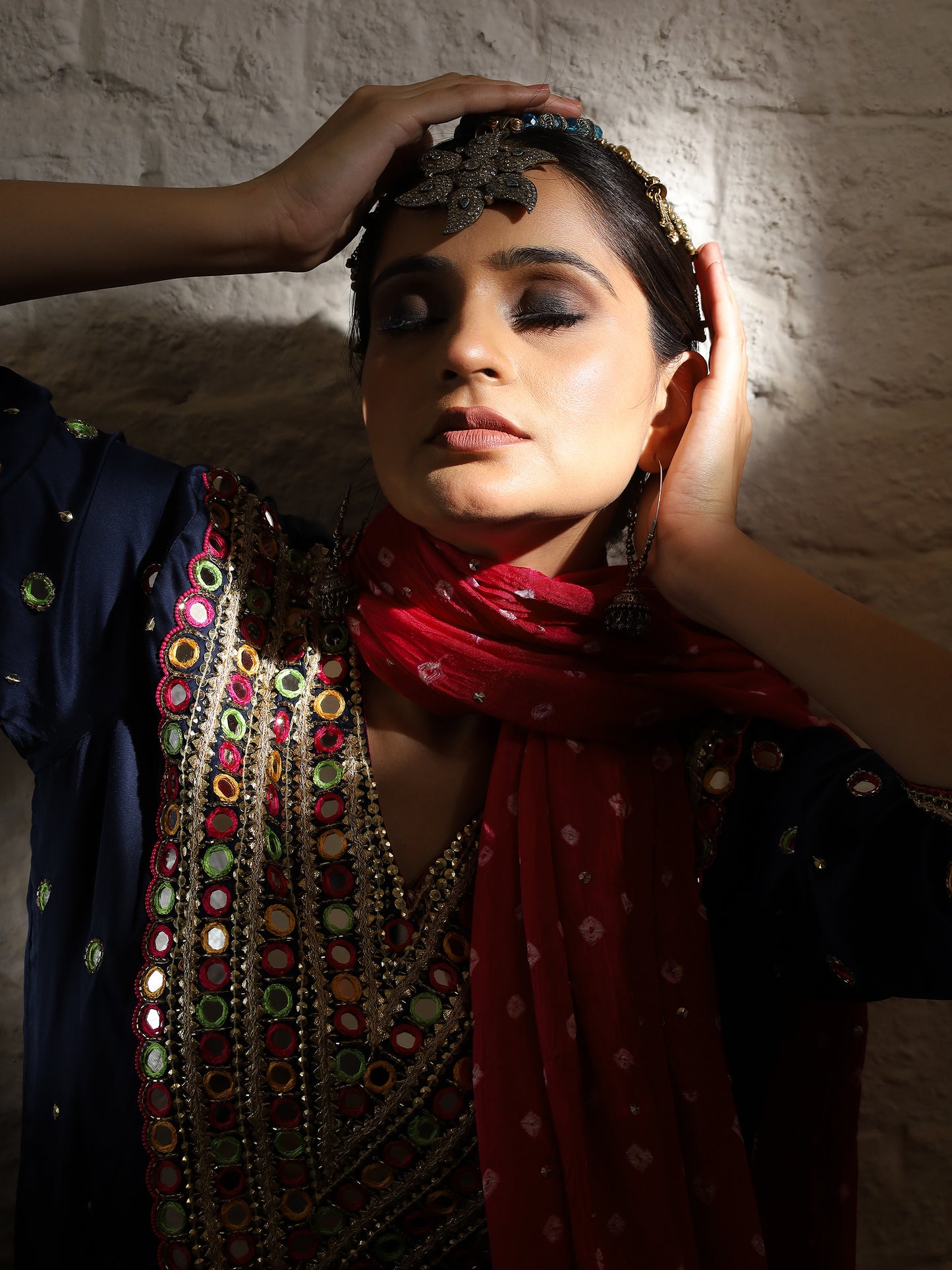 Blue Silk Embroidered Kurta Set