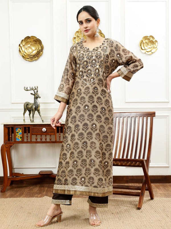 Sand Brown Kurta Set