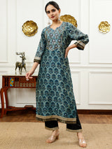 Teal Blue Kurta Set