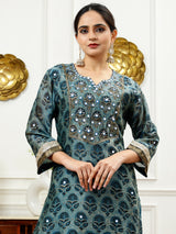 Teal Blue Kurta Set