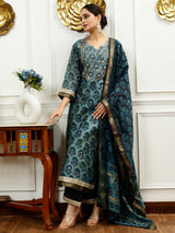 Teal Blue Kurta Set