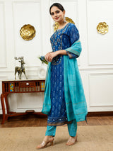 Turquoise And Aqua Blue Kurta Set