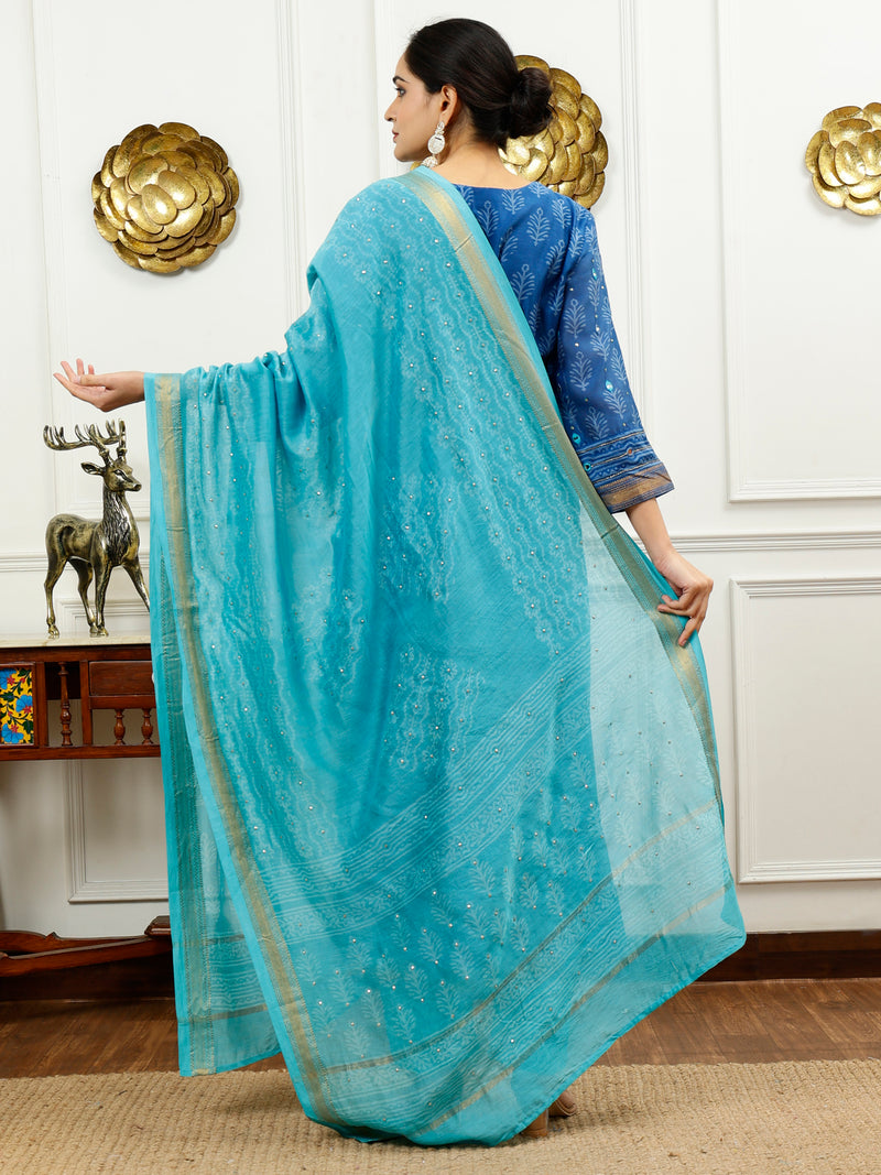 Turquoise And Aqua Blue Kurta Set