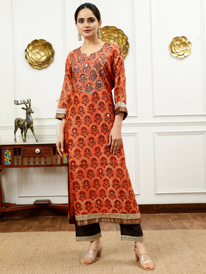 Burnt Orange Kurta Set