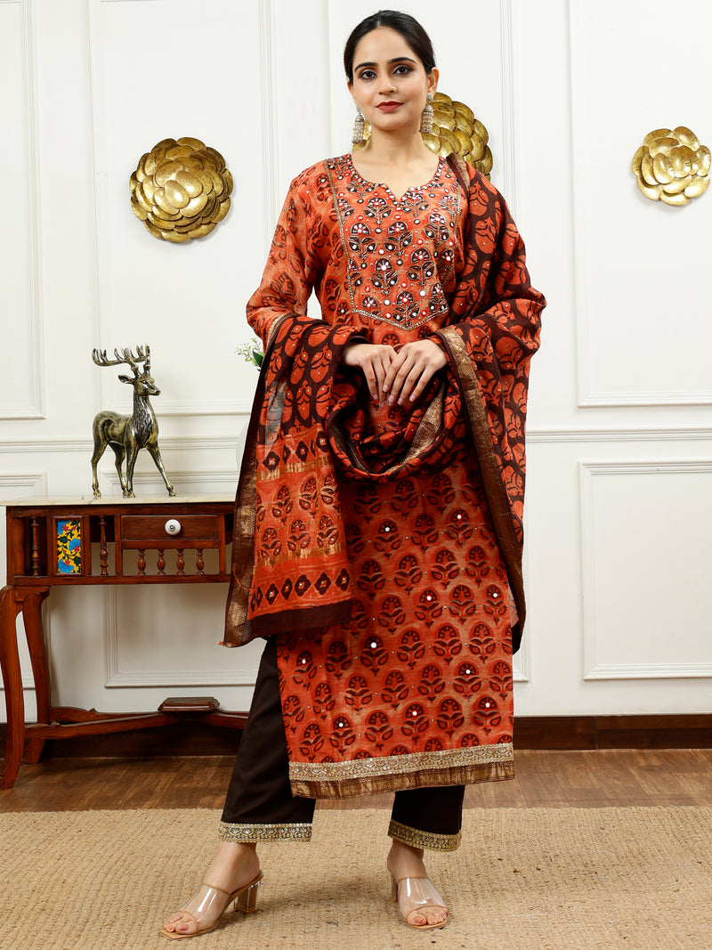 Burnt Orange Kurta Set