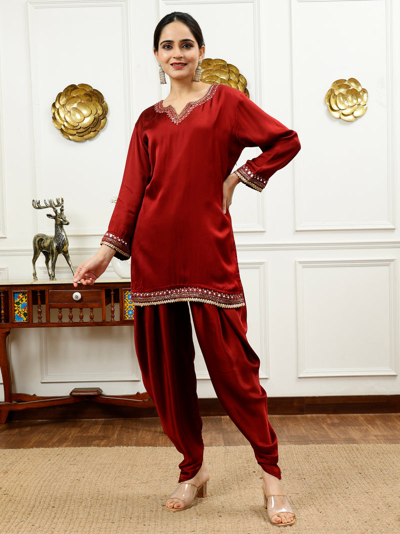 Rust Dhoti Set