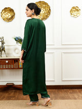 Green Silk Kurta Set