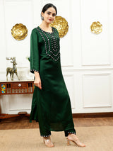 Green Silk Kurta Set