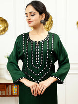 Green Silk Kurta Set