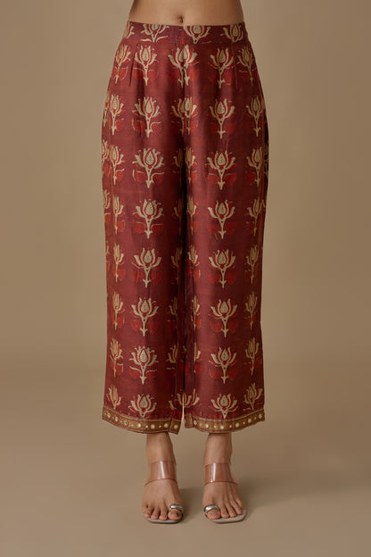 CREAM SILK HAND EMBROIDERED KURTA SET