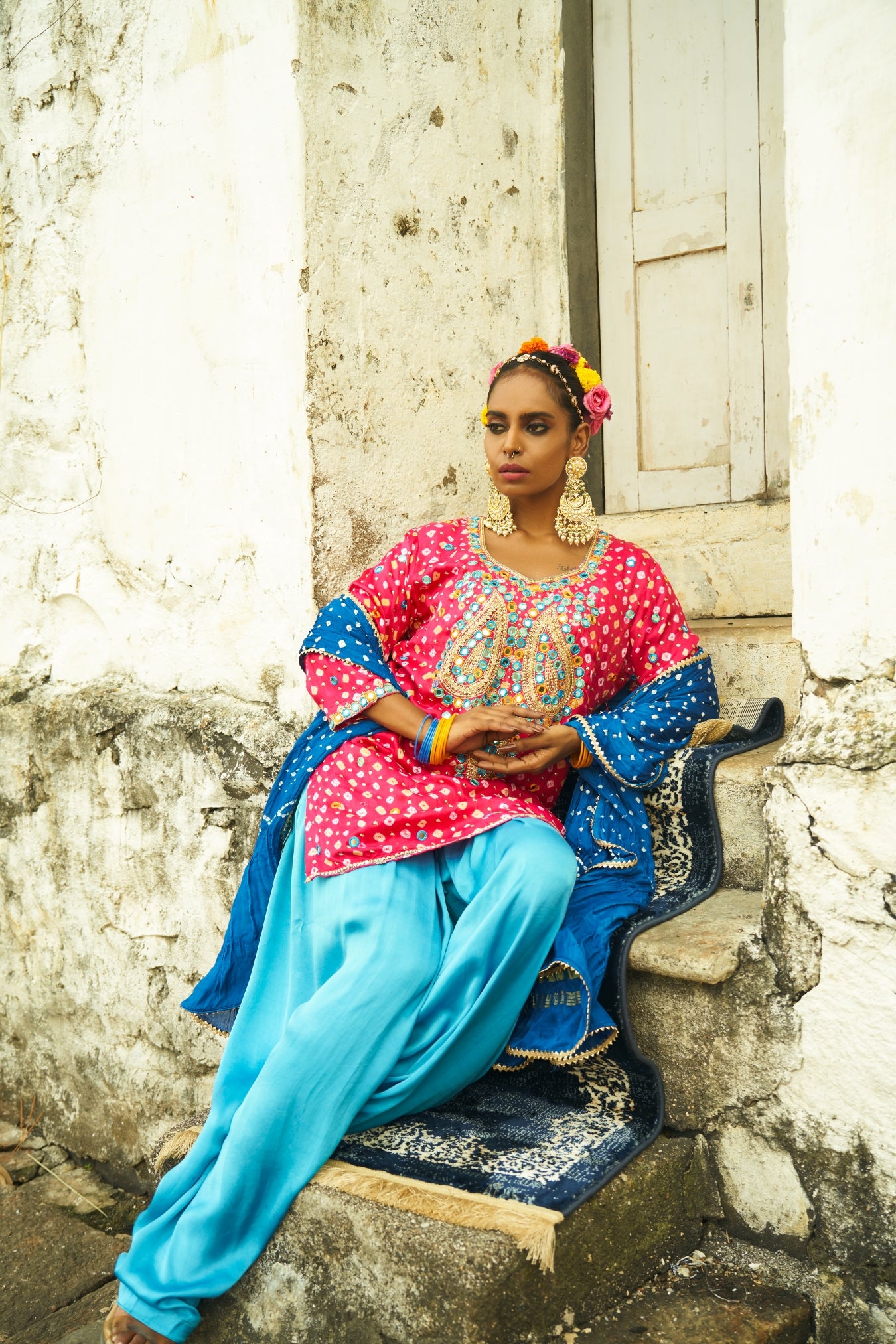Dark Pink Paisley Kurta Set