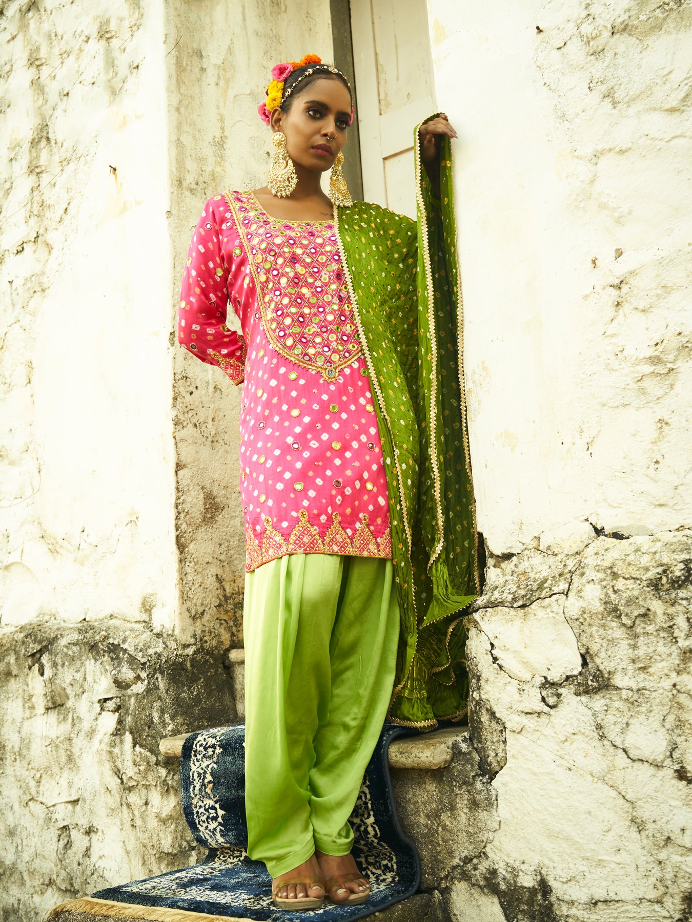 Light Pink Yoke Kurta Set