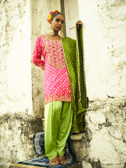 Light Pink Yoke Kurta Set