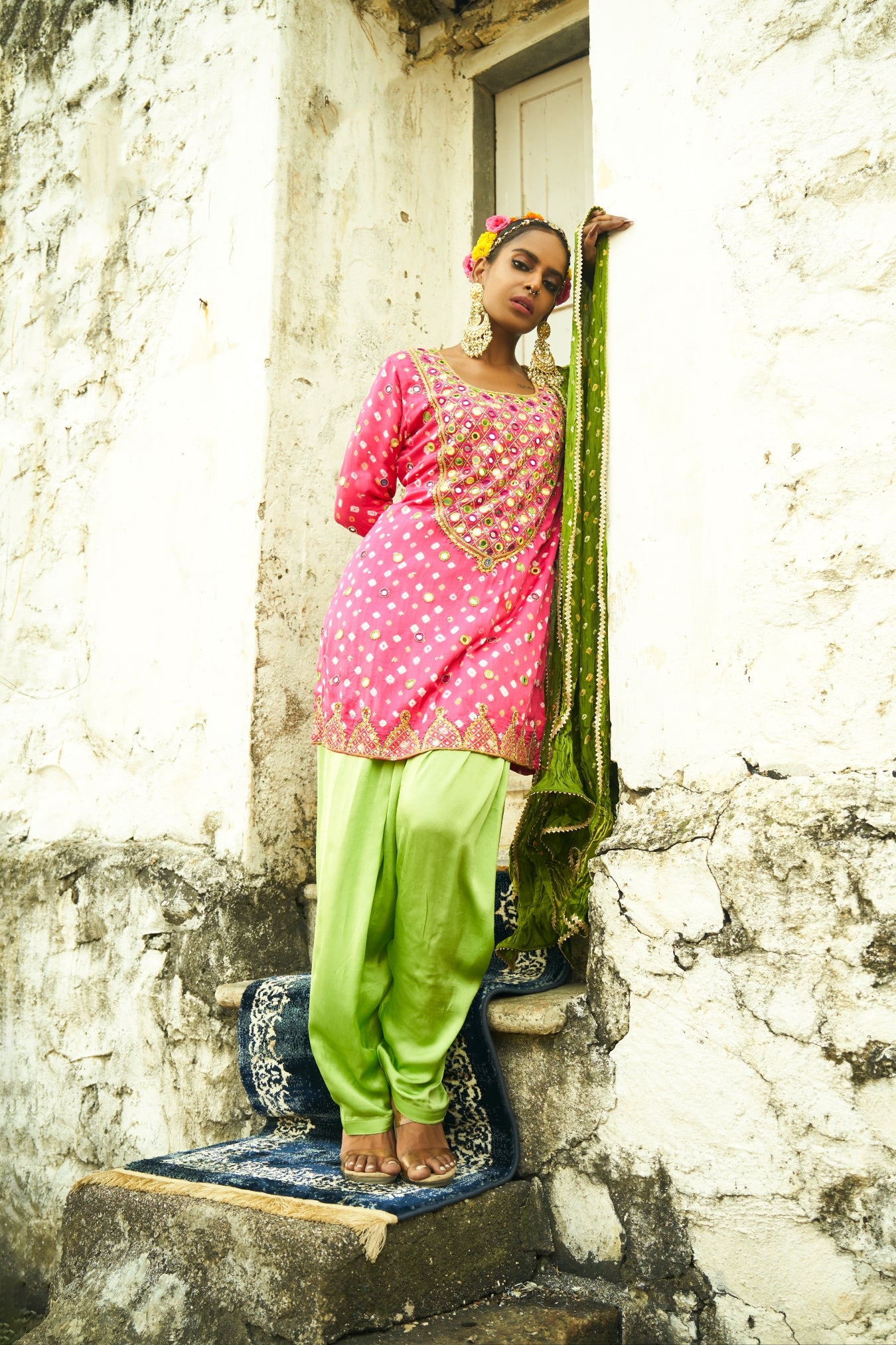 Light Pink Yoke Kurta Set