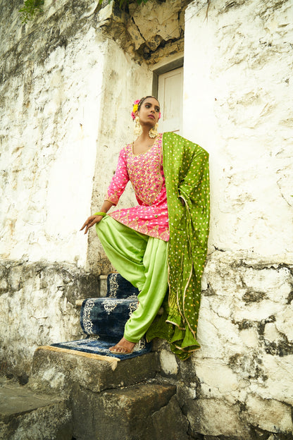 Light Pink Yoke Kurta Set