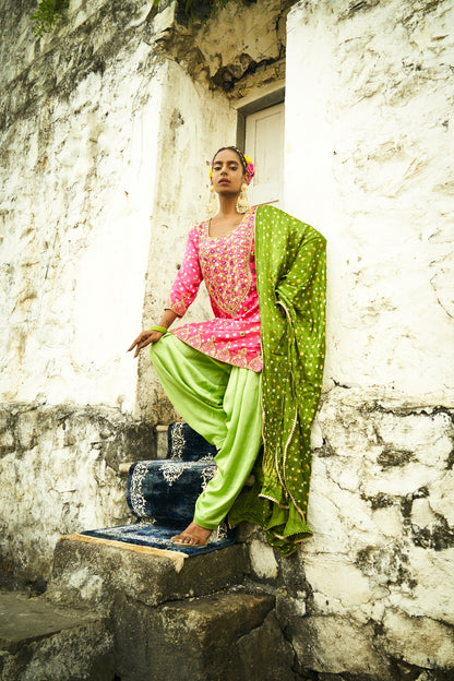 Light Pink Yoke Kurta Set