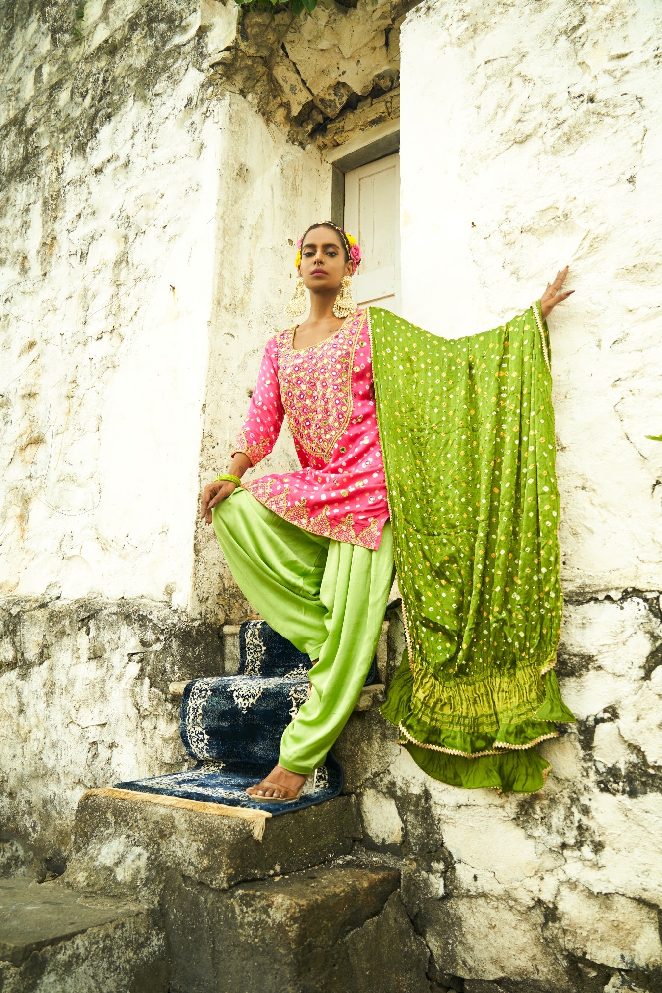 Light Pink Yoke Kurta Set