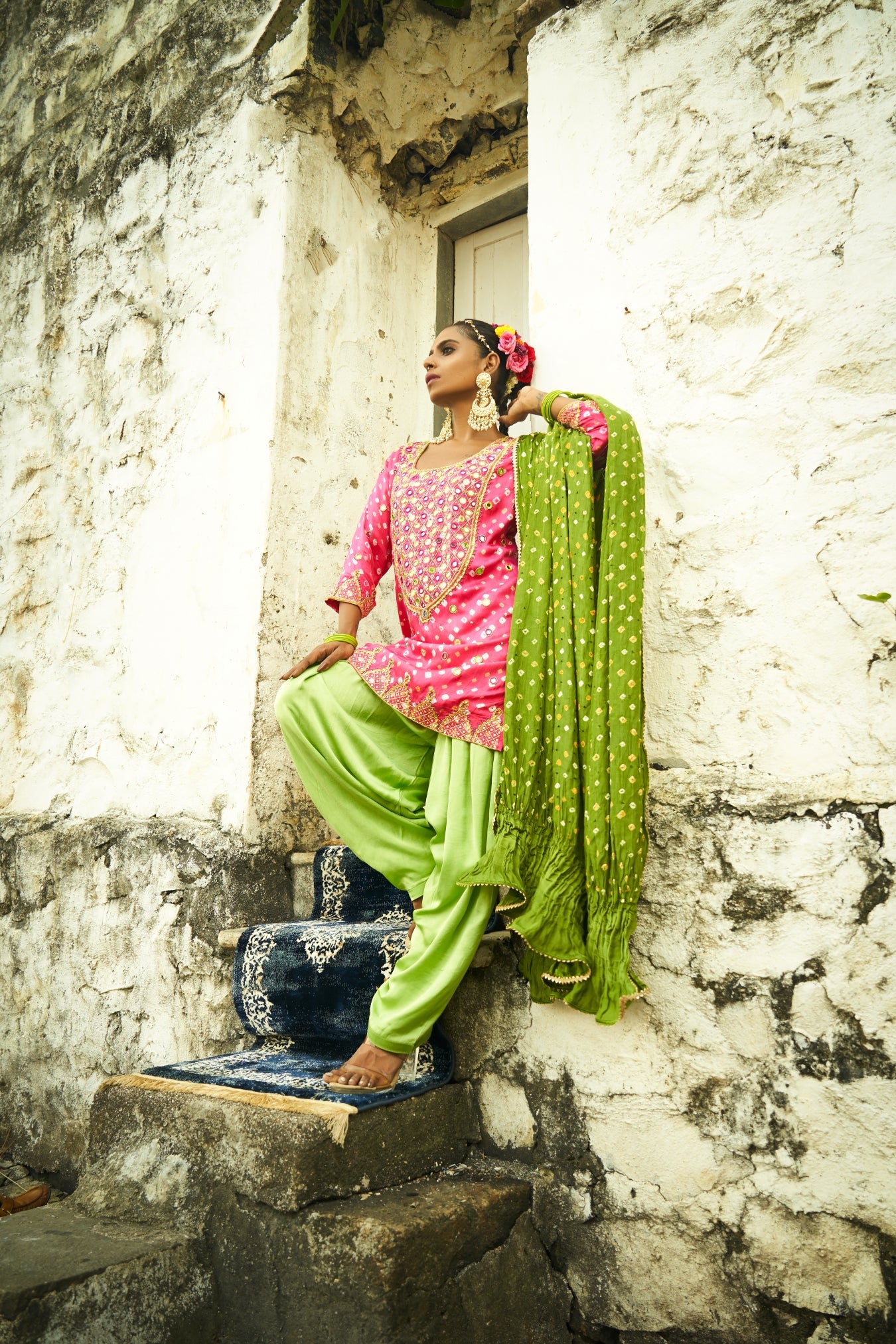 Light Pink Yoke Kurta Set