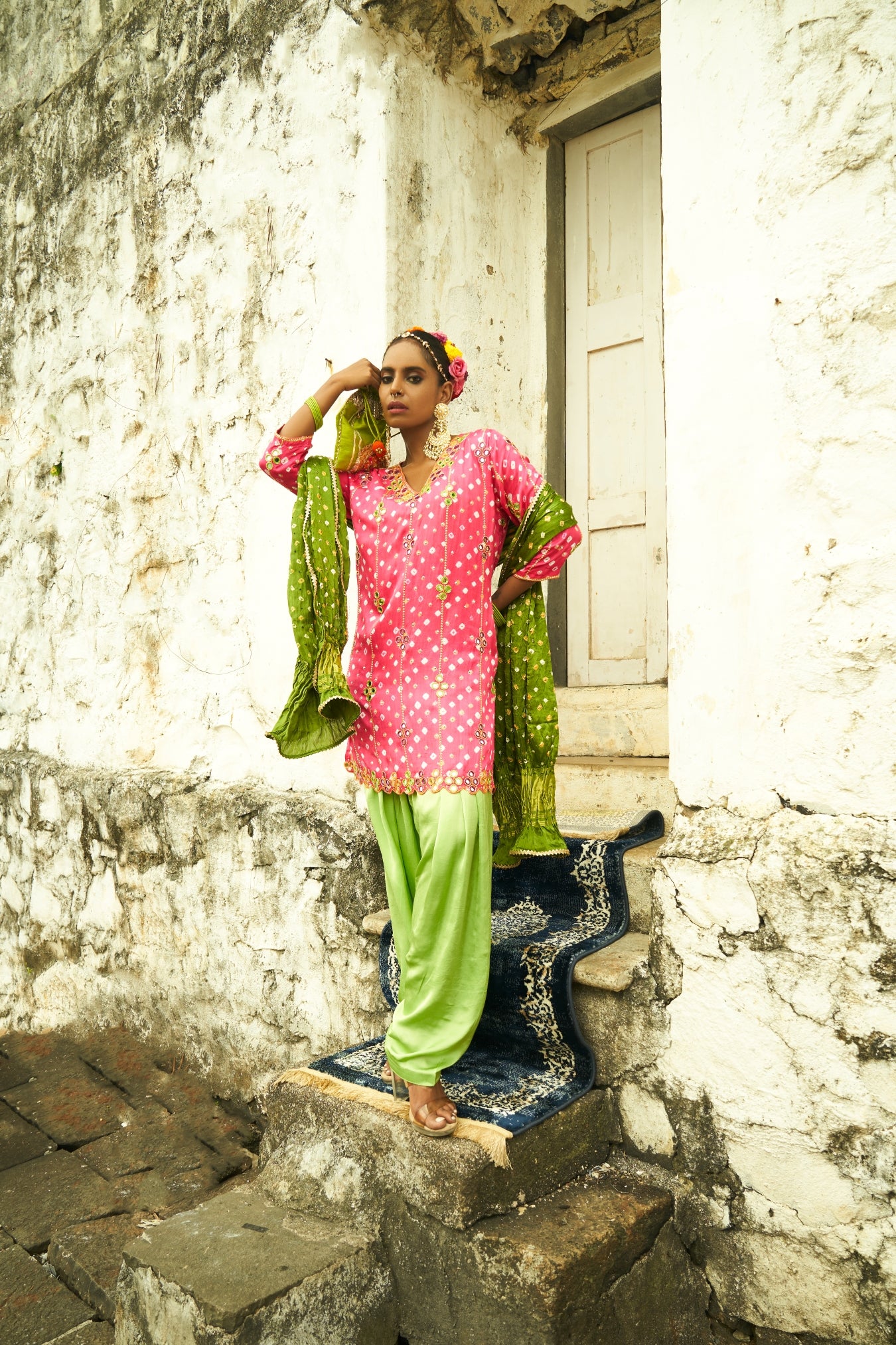 Light Pink Stripes Kurta Set