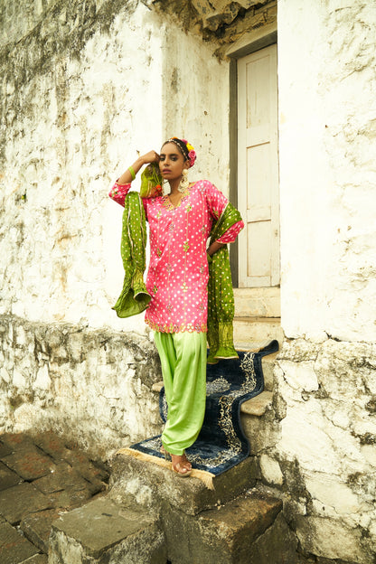 Light Pink Stripes Kurta Set