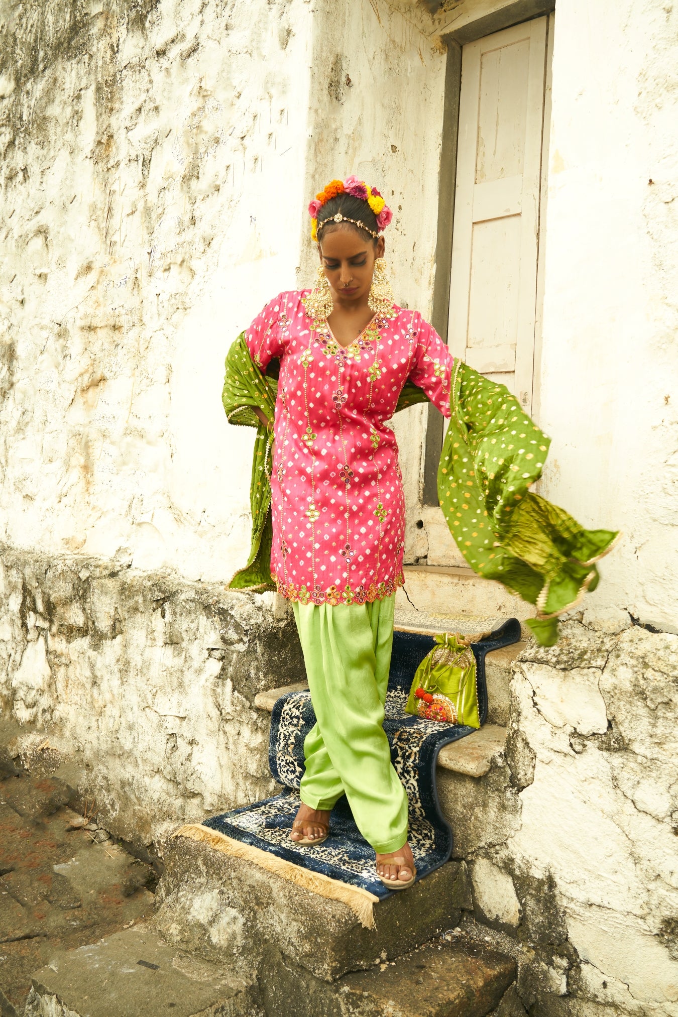 Light Pink Stripes Kurta Set